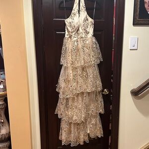 Elegant Sequin Halter Gown